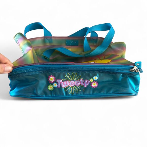 Vintage Warner Brothers Looney Tunes Tweety Bird Vinyl Hand Tote Bag 15 x 8 - Picture 4 of 8